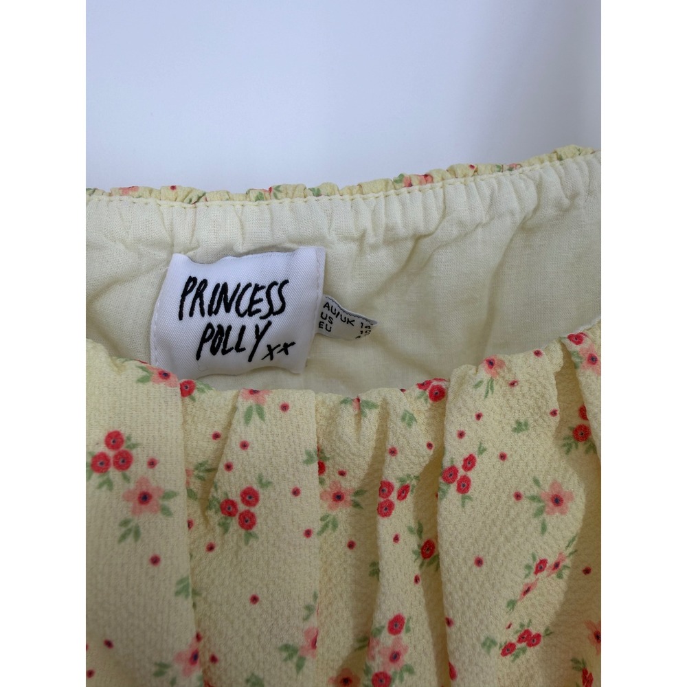 Princess Polly Women's Dress 10 Milkmaid Coquette Butter Yellow Cottagecore Y2K - Picture 7 of 14